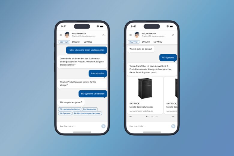 Referenzgeschichte: MONACOR INTERNATIONAL und assono KI-Chatbot: Einbindung der Produktdatenbank in den Chatbot